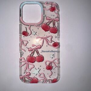 Lefanwu Cherry Pattern Phone Case - Pink and Red